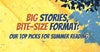 Big stories, bite-size format: Our top picks for summer reading