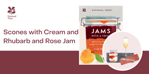 Scones with Cream and Rhubarb and Rose Jam