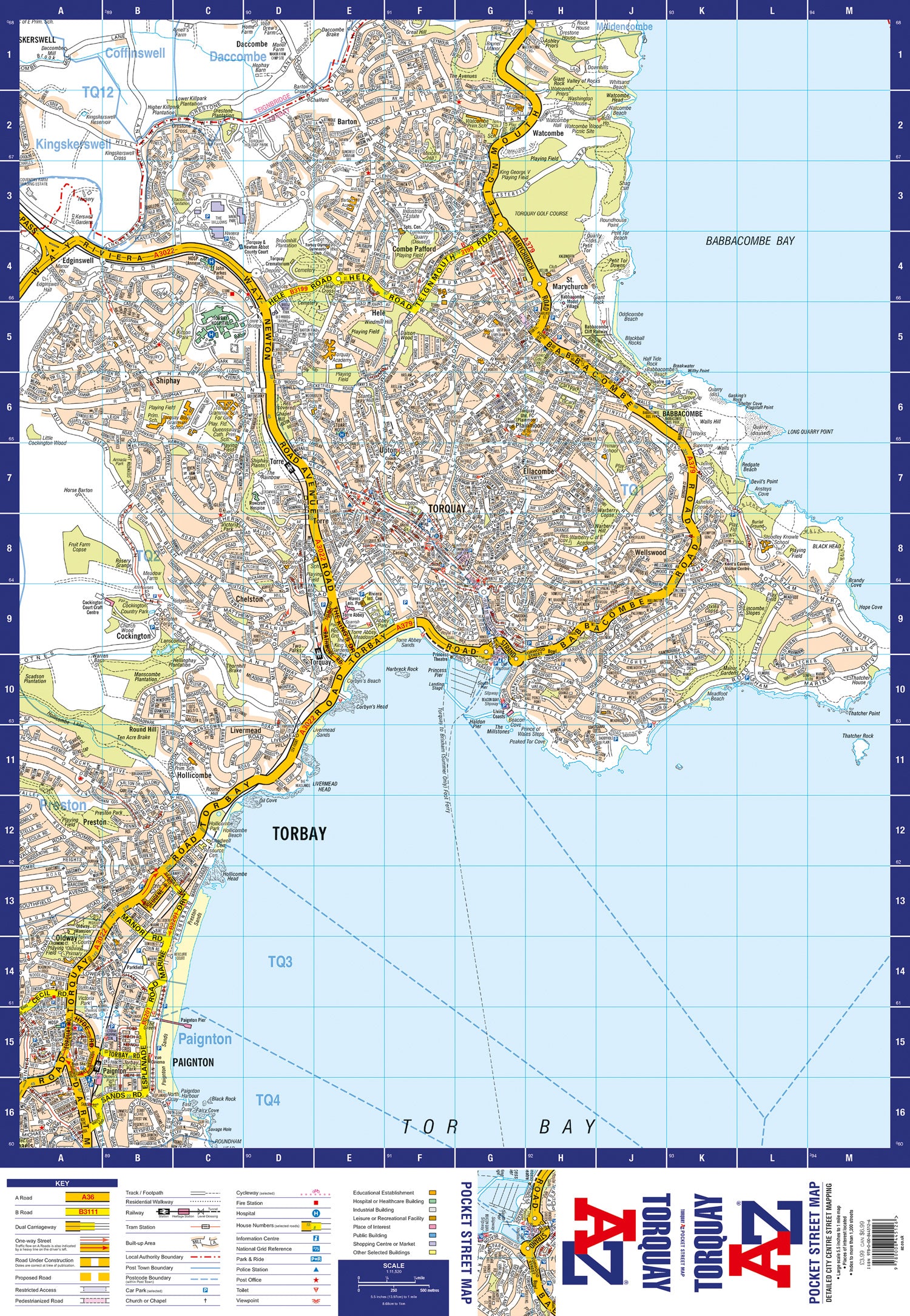 Torquay A-Z Pocket Street Map – Collins