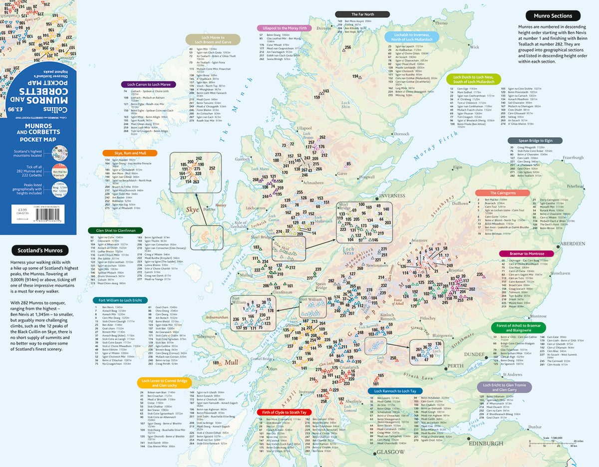 Munros and Corbetts Pocket Map by – Collins